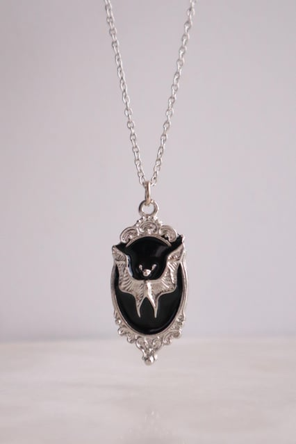 Gothic Black Bat Necklace