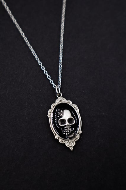 Gothic Black Skull Necklace