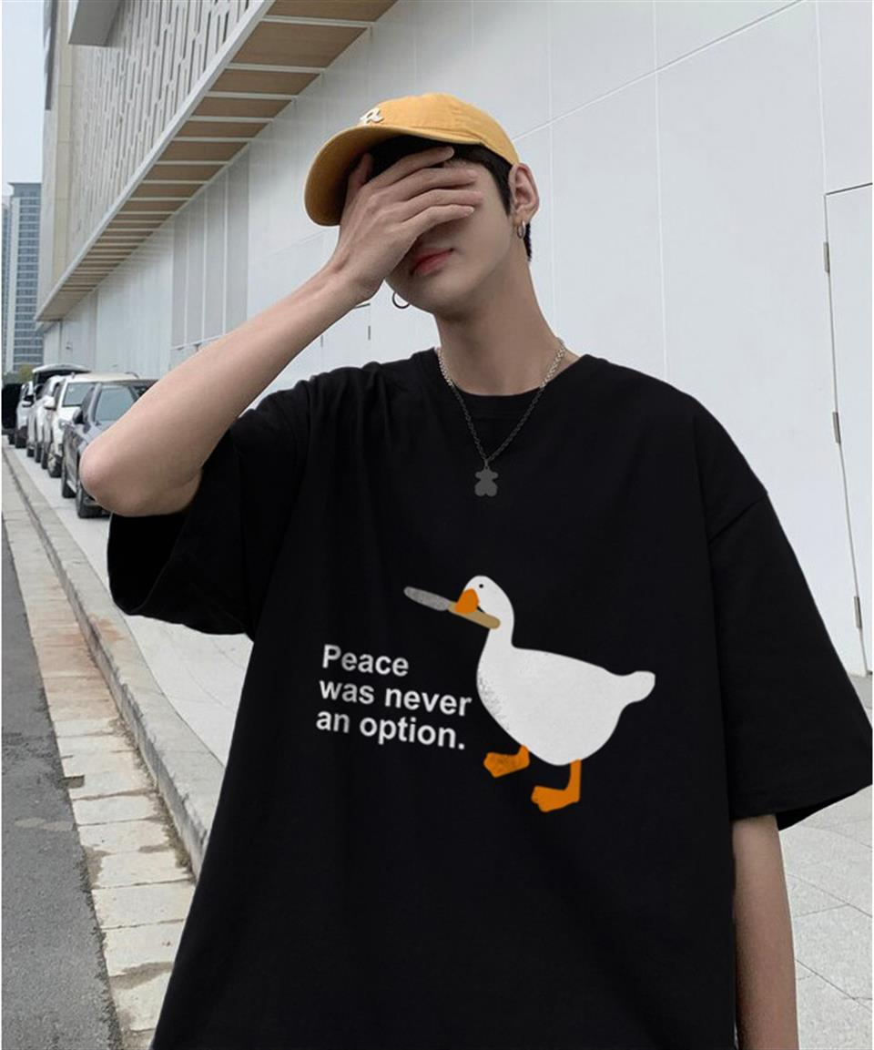 Duck &#39;Peace Was Never An Option&#39; Oversized Unisex Tshirt