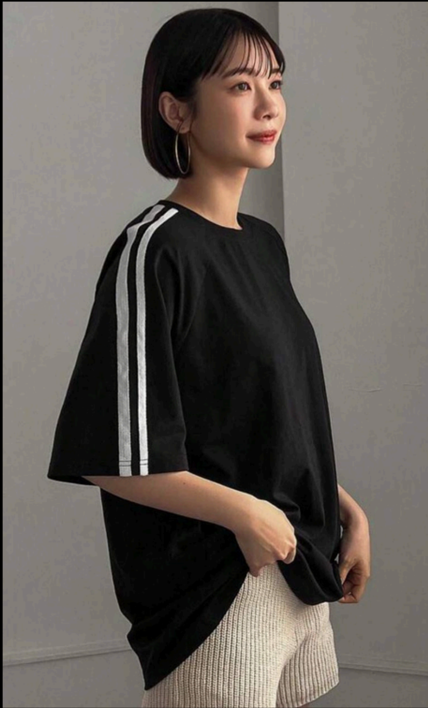 Basic Black Striped Oversized Unisex Tshirt