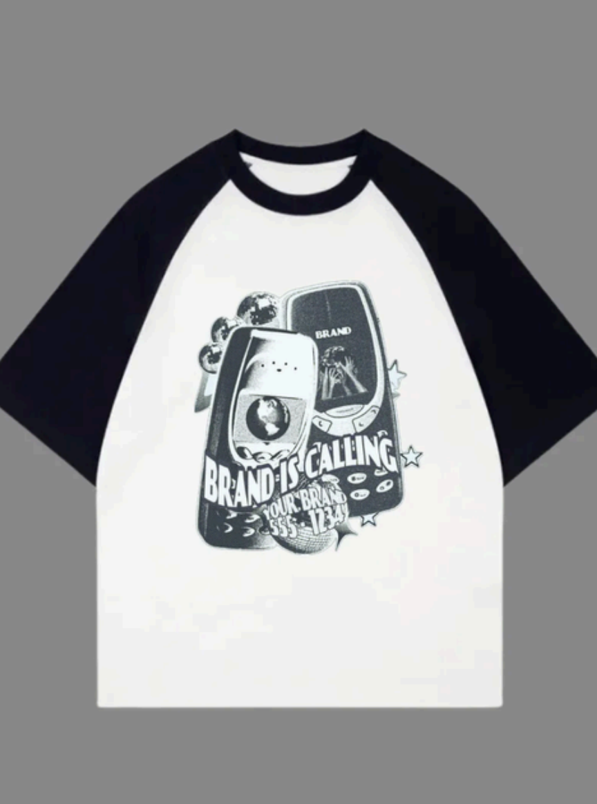 Brand is Calling Blacck Oversized Raglan Unisex Tshirt