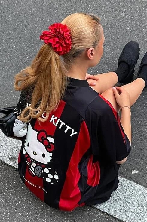 Hello Kitty Black &amp; Red Oversized  Unisex Jersey