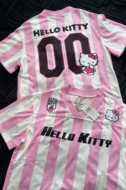 Pink &amp; White Hello Kitty Oversized  Unisex Jersey