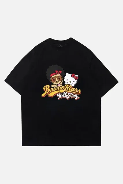 Bruno Mars &amp; Hello Kitty Oversized Unisex Tshirt