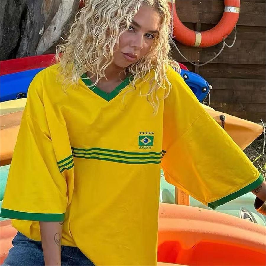 Vintage Striped Brasil Oversized  Unisex Jersey