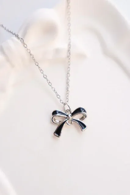 Black Bow Necklace