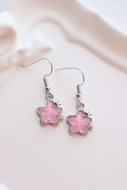 Pink Star Earrings