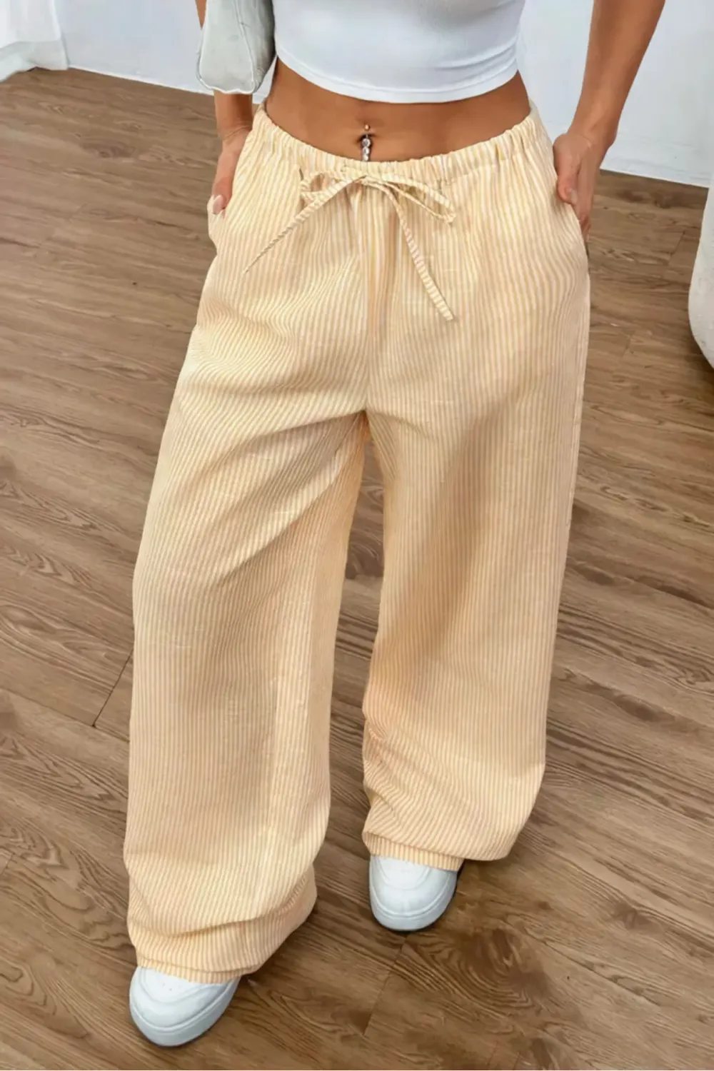 Light Yellow Striped Pants