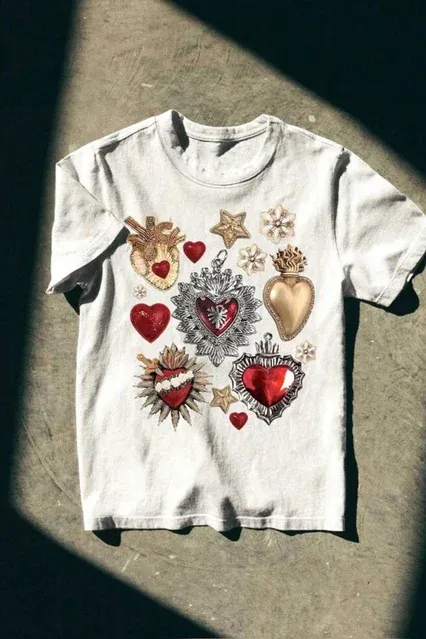 Golden Heart Waist Length Top