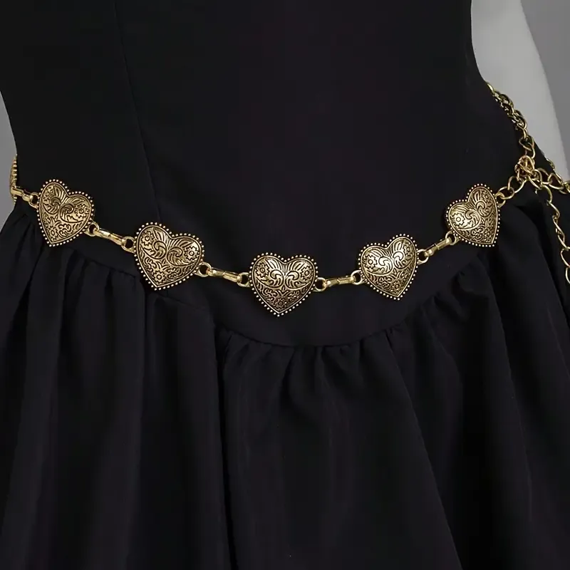 Hearts Bohemian Golden Belt