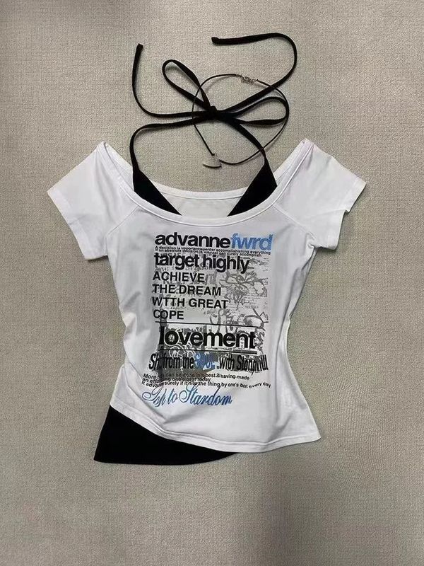 White-Black Tieable Waist Length Top
