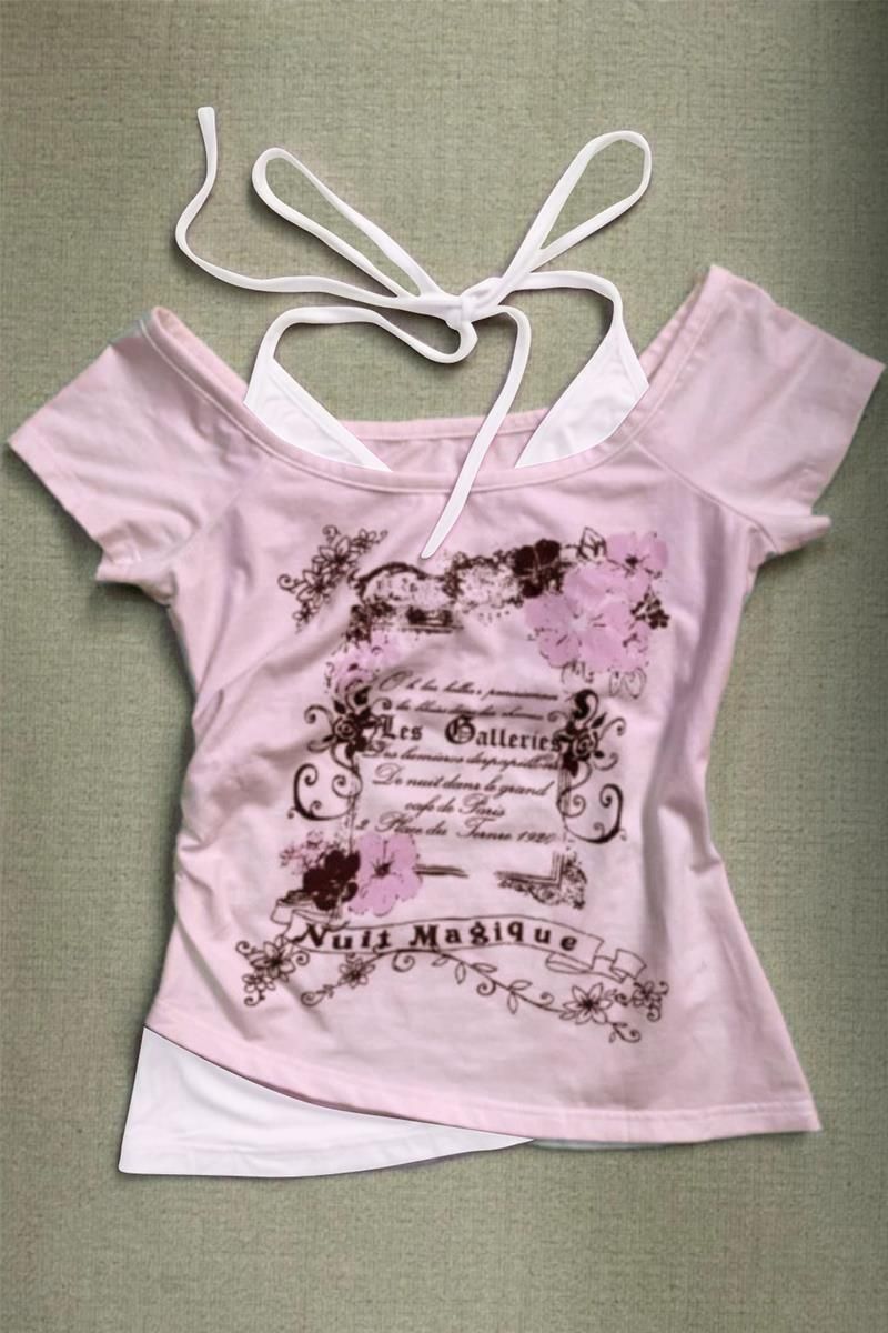 White-Pink Tieable Waist Length Top