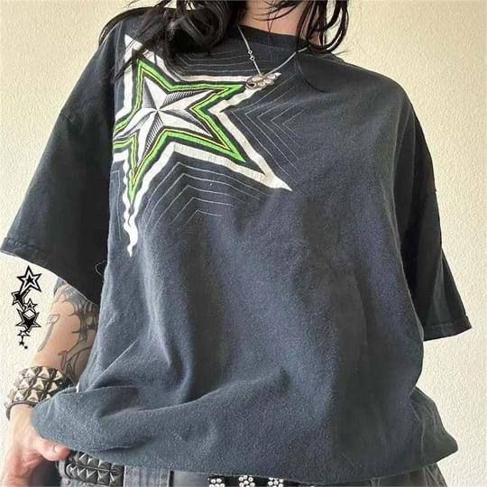 Fumed Gray Star Oversized Unisex Tshirt