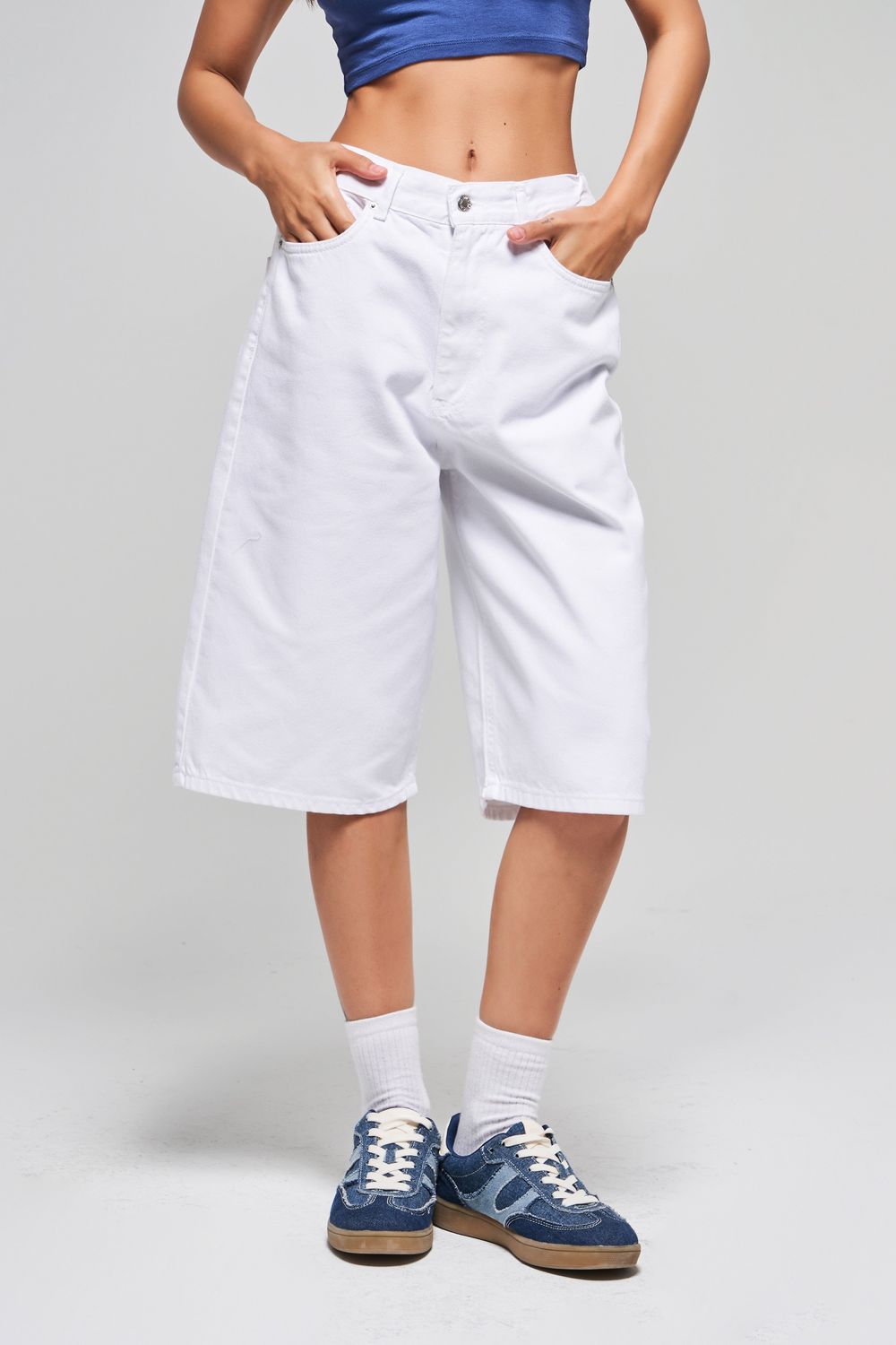 White Unisex Jorts