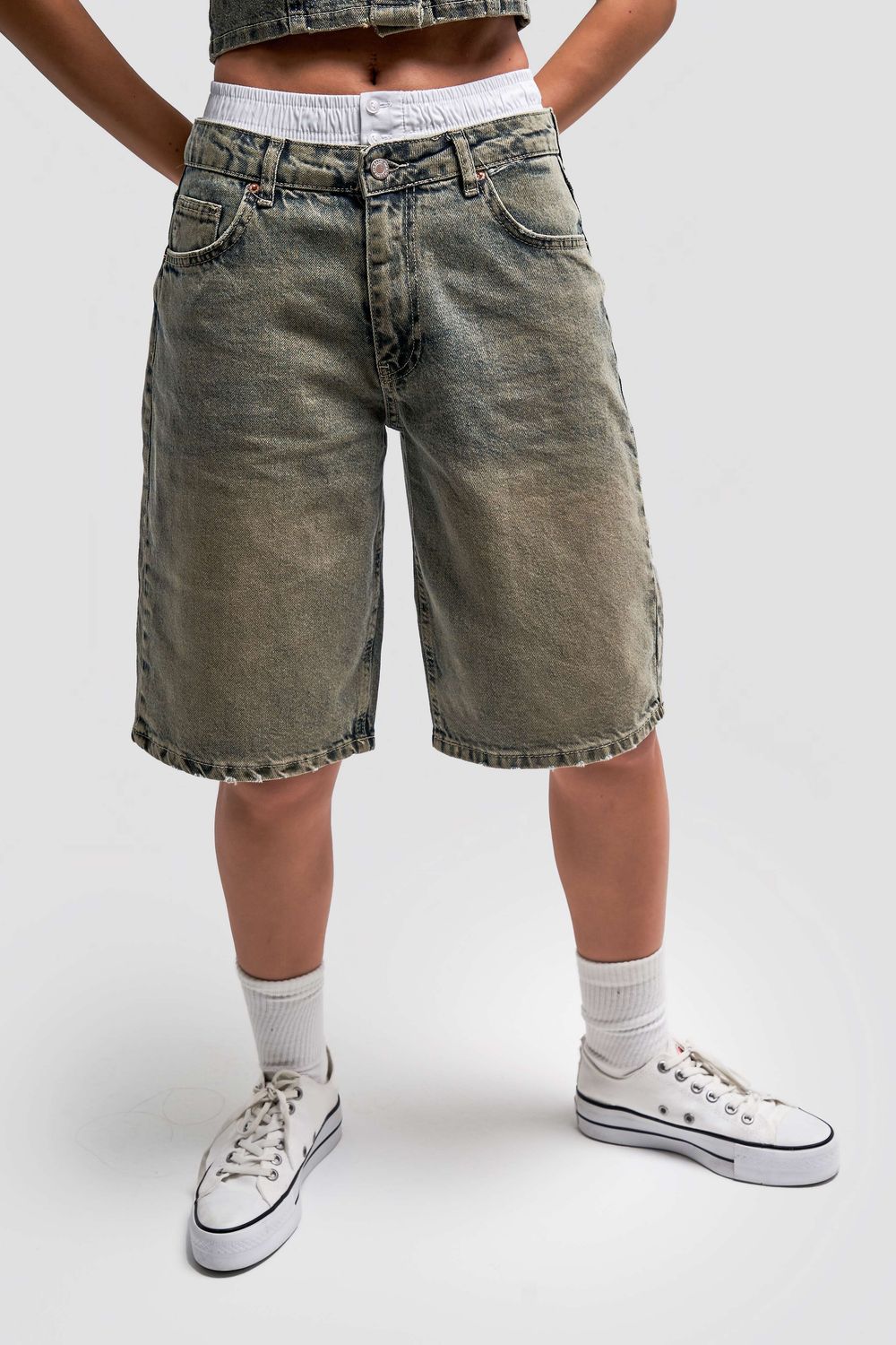 White Unisex Jorts