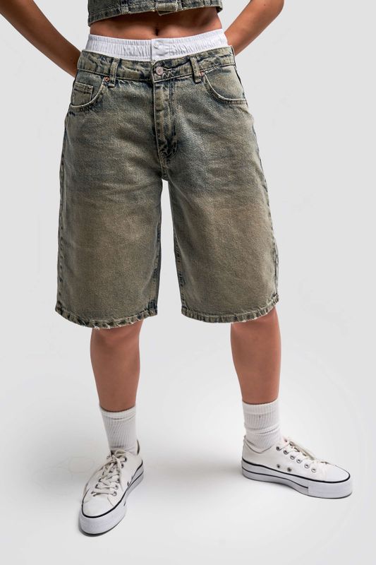 White Unisex Jorts