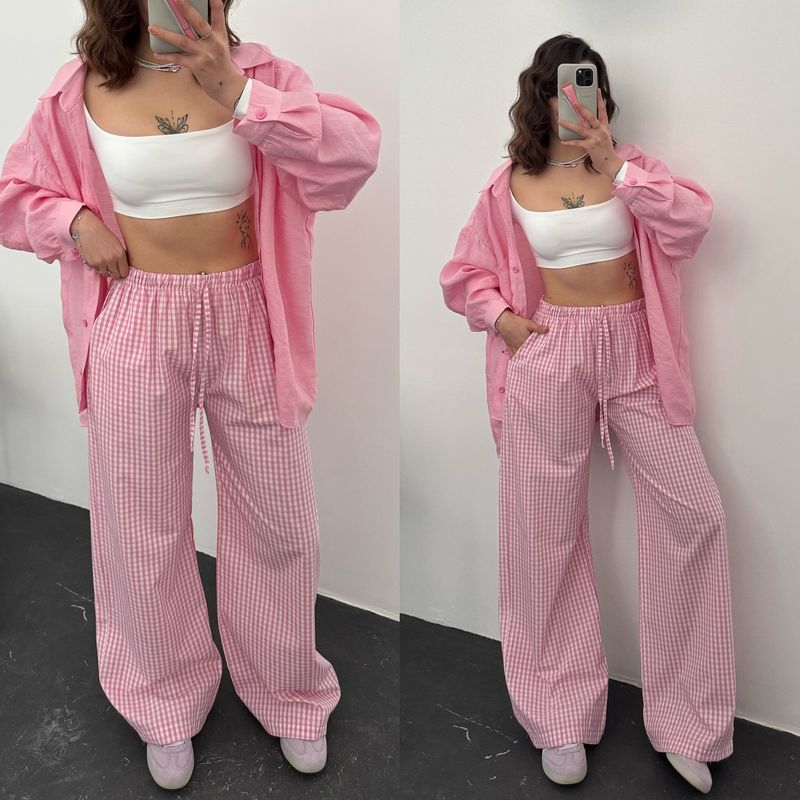 Pink Lisbon Gingham Pants