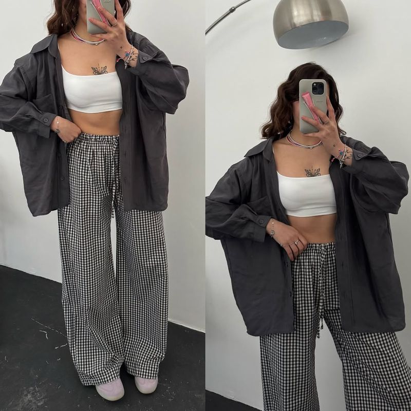 Black Lisbon Gingham Pants