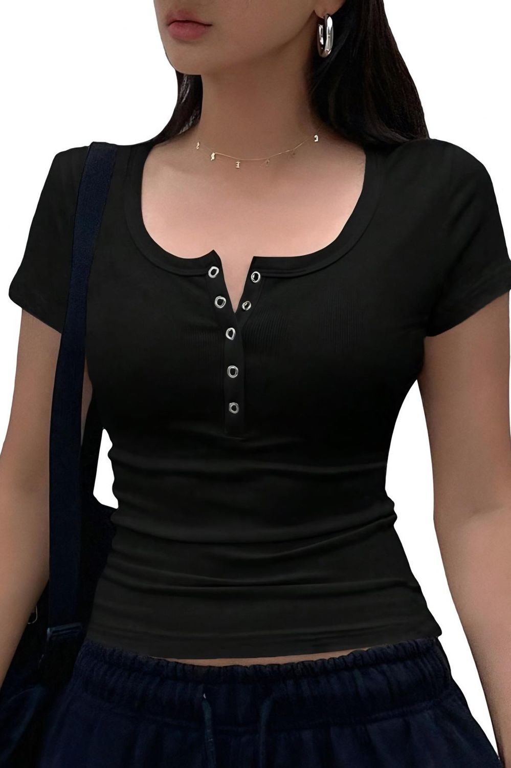 Black basic Crop Top