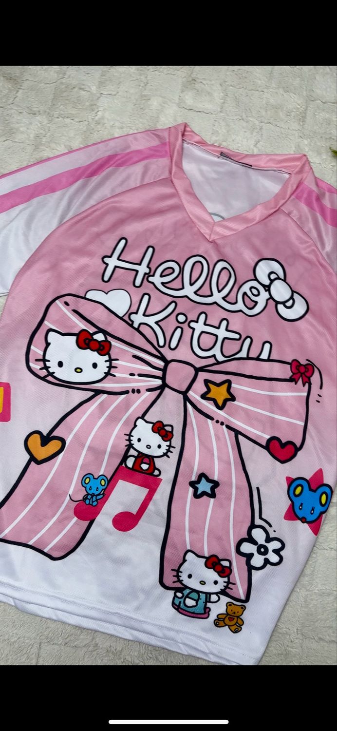 Pink bow Hellokitty Oversized Unisex Jersey