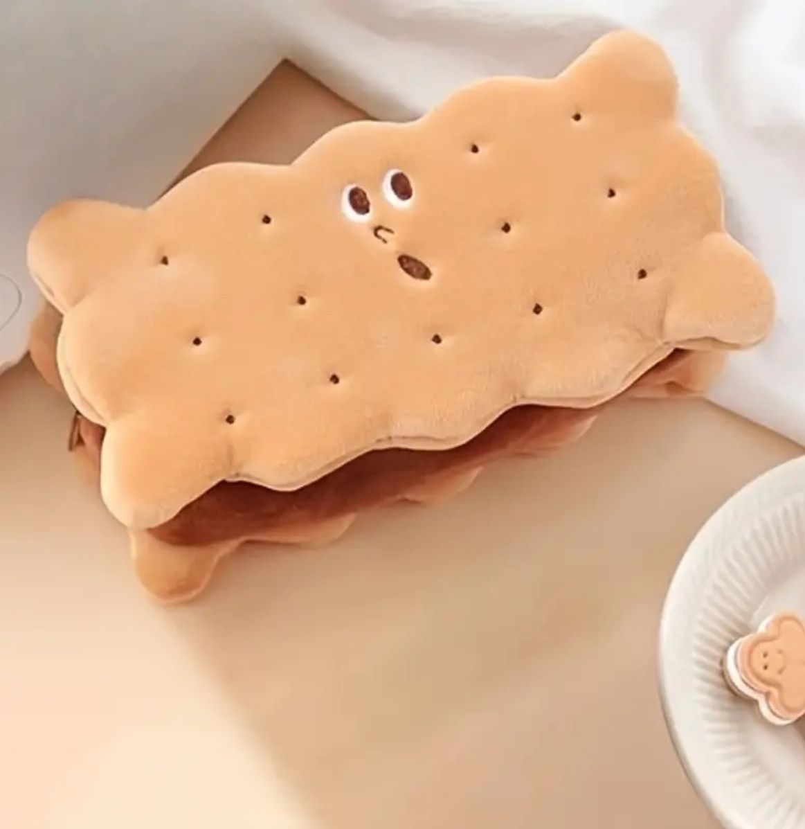 Cute Plush Biscuit Pencil Case