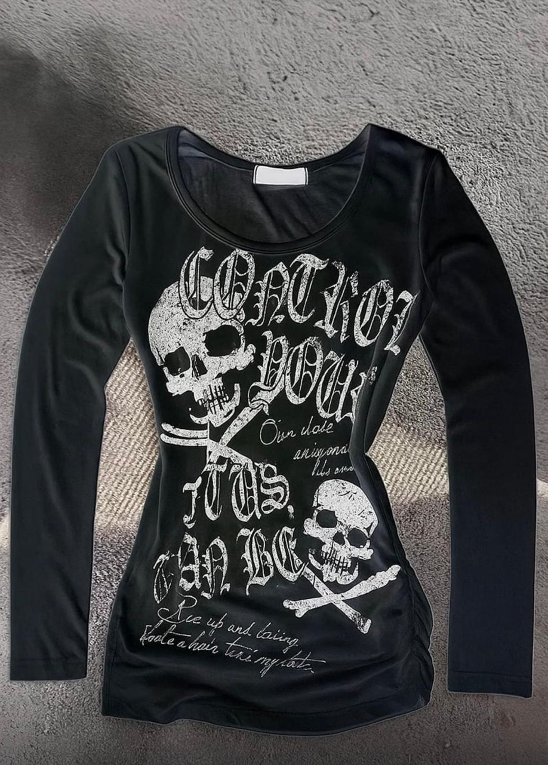 Gothic Skull Long Sleeve Top