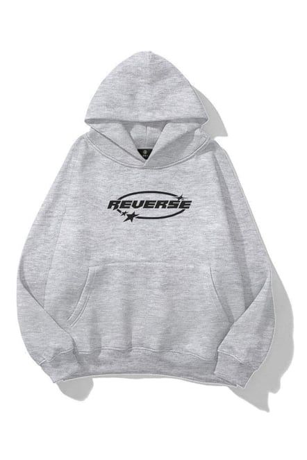Reverse Gray Extra Oversized Hoodie
