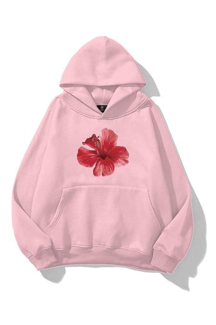 Hibiscus Pink Extra Oversized Hoodie