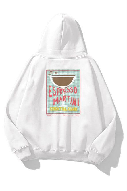 Espresso Martini White Extra Oversized Hoodie