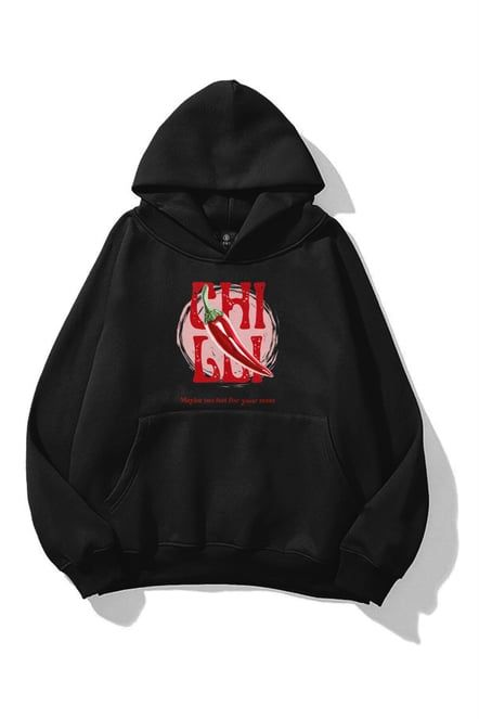 Chilli Black Extra Oversized Hoodie