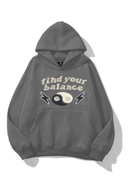 Find Your Balance Anthracite Extra Oversized Hoodie