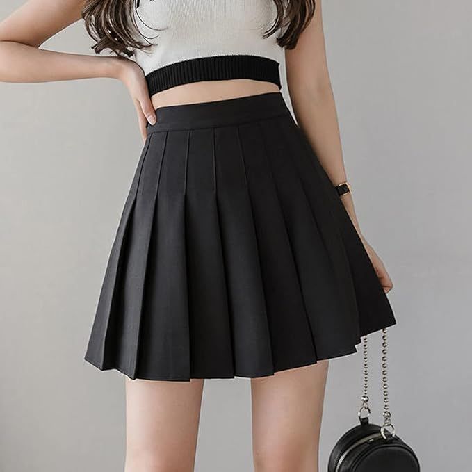 Black Pleated Mini Skirt