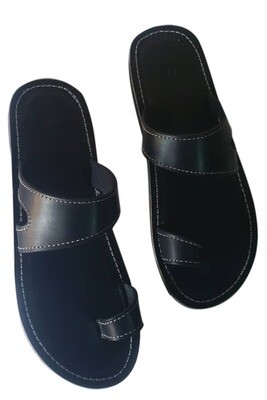Men&#39;s leather craft sandles-black