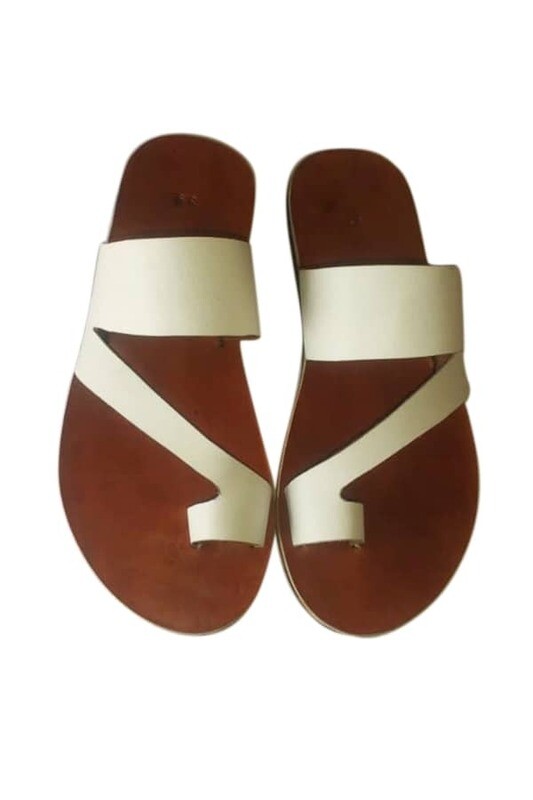 ladies&#39; white and brown leather crafts