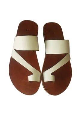 ladies&#39; white and brown leather crafts