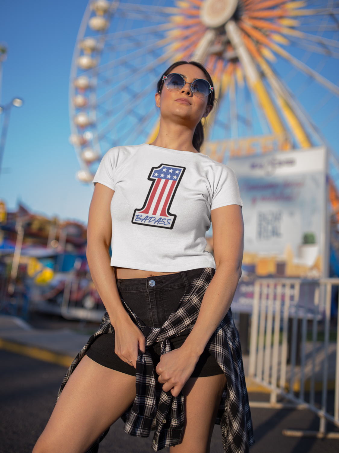 #1 BADASS White Crop Top