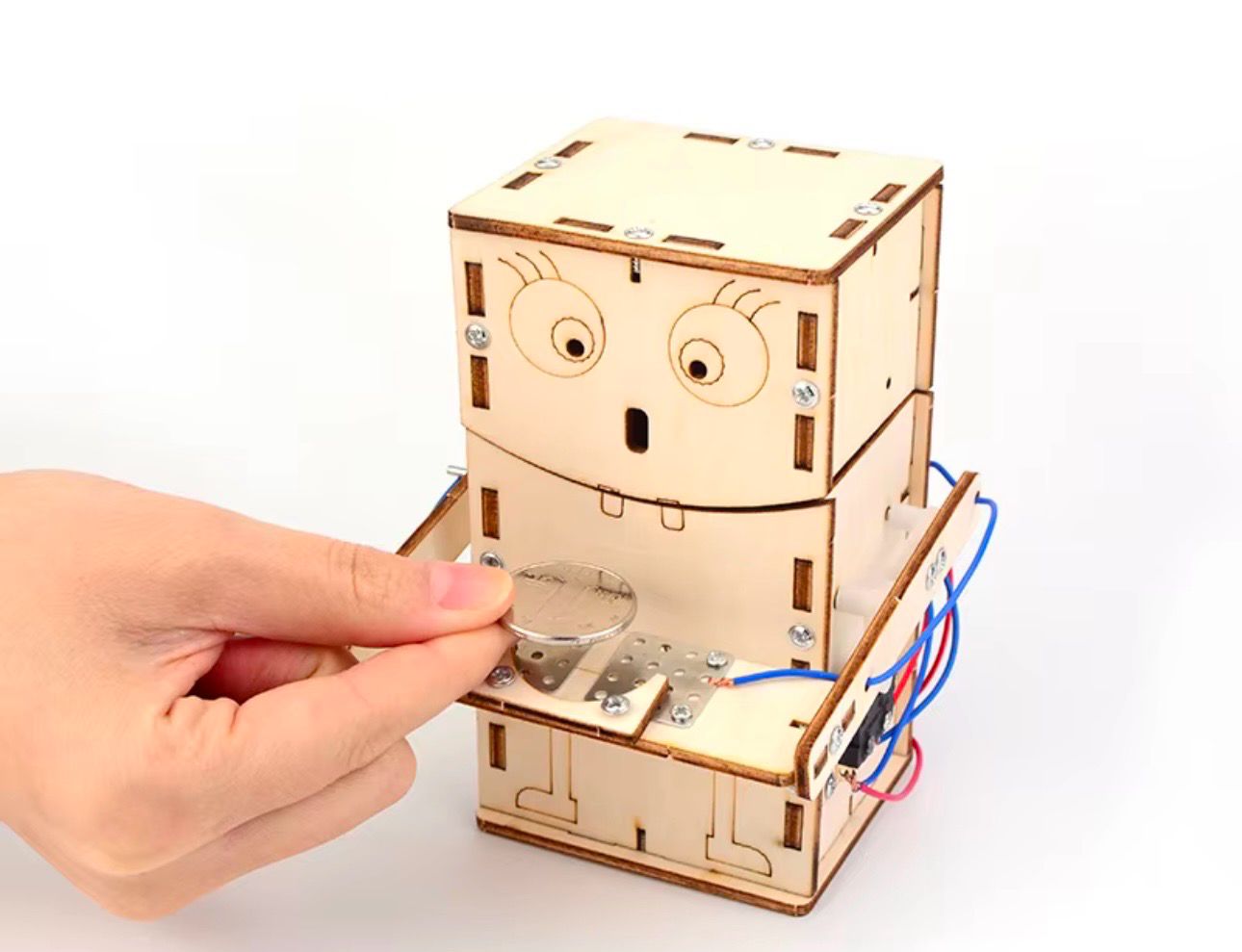Production DIY Coin Swallowing Robot, Educational Project, Epp غير متركب