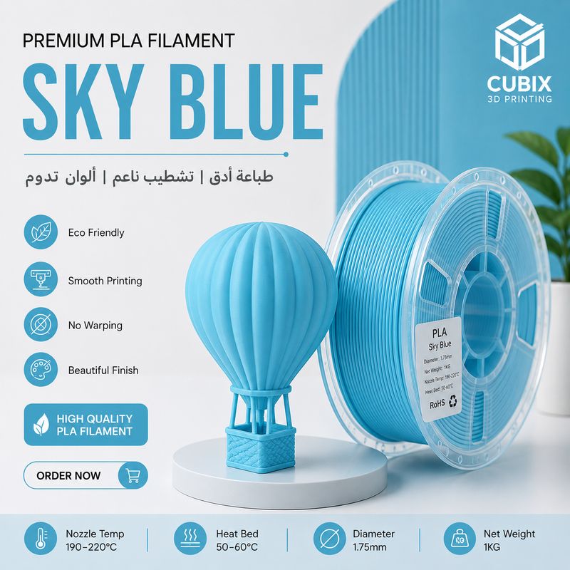 PLA Sky Blue Filament 
