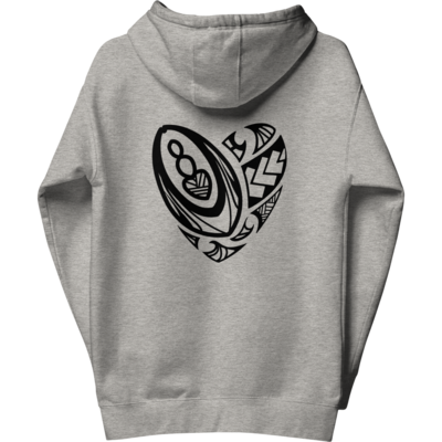 Maori Rugby Heart Hoodie
