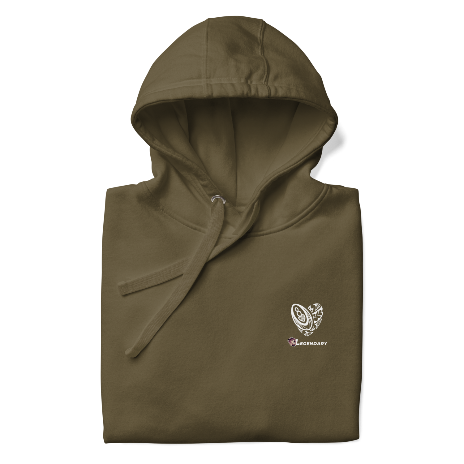 Maori Rugby Heart Hoodie Green