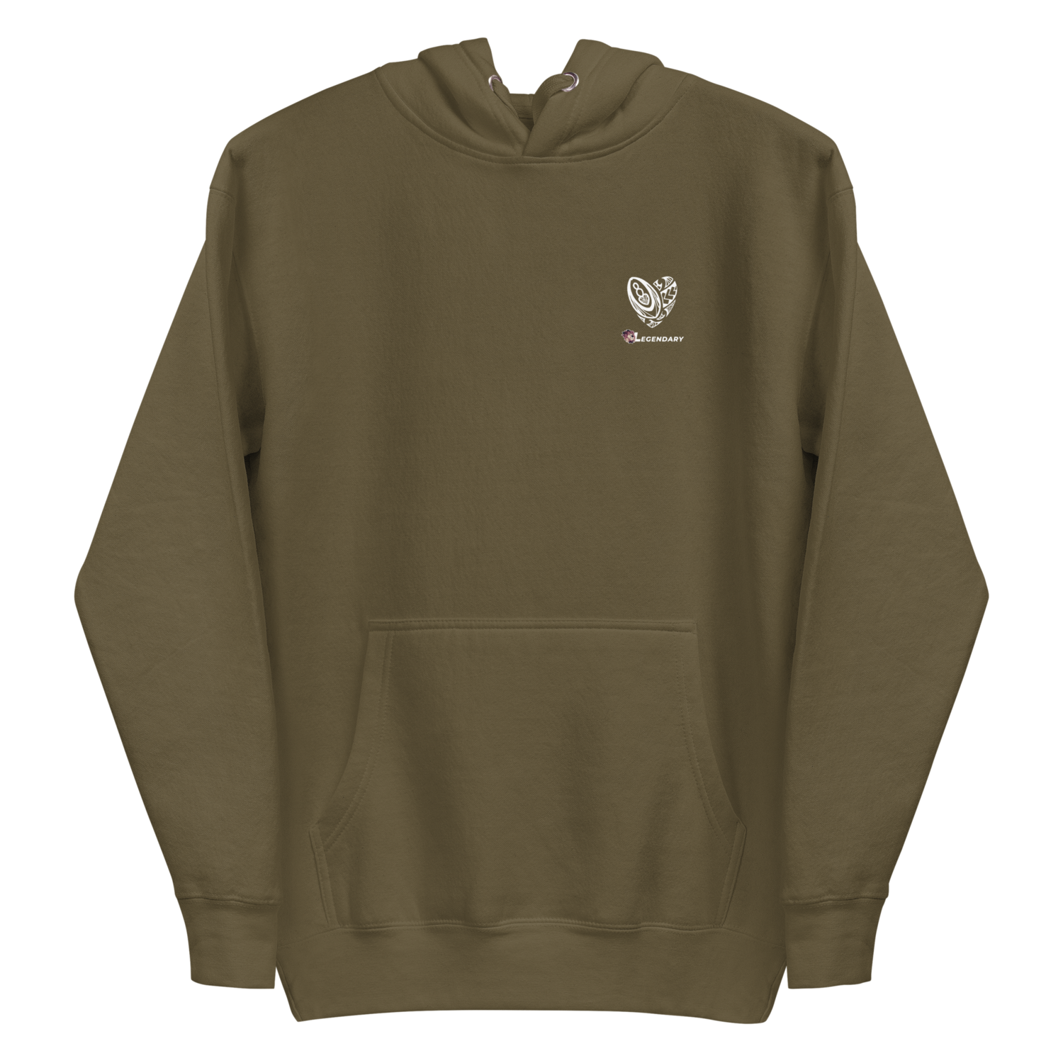 Maori Rugby Heart Hoodie Green