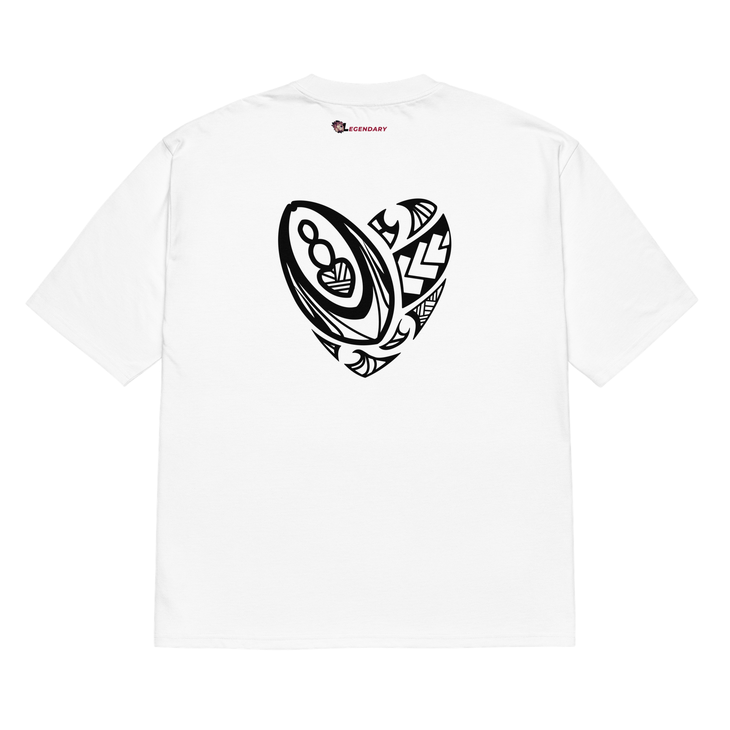 Maori Heart Oversized Tee White