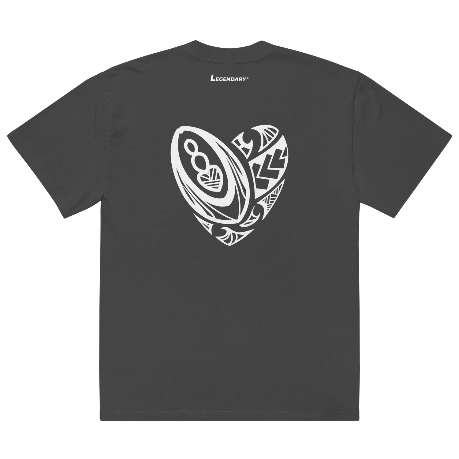 Maori Heart Oversized Tee Ash