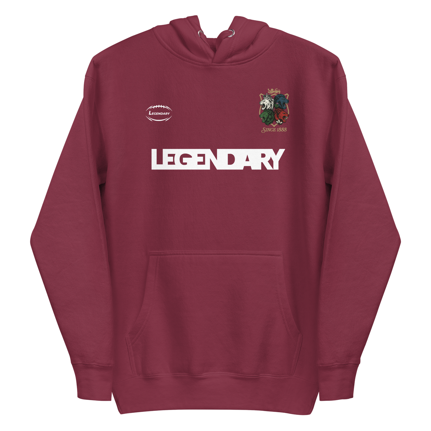 Lions (6) Hoodie Burgundy