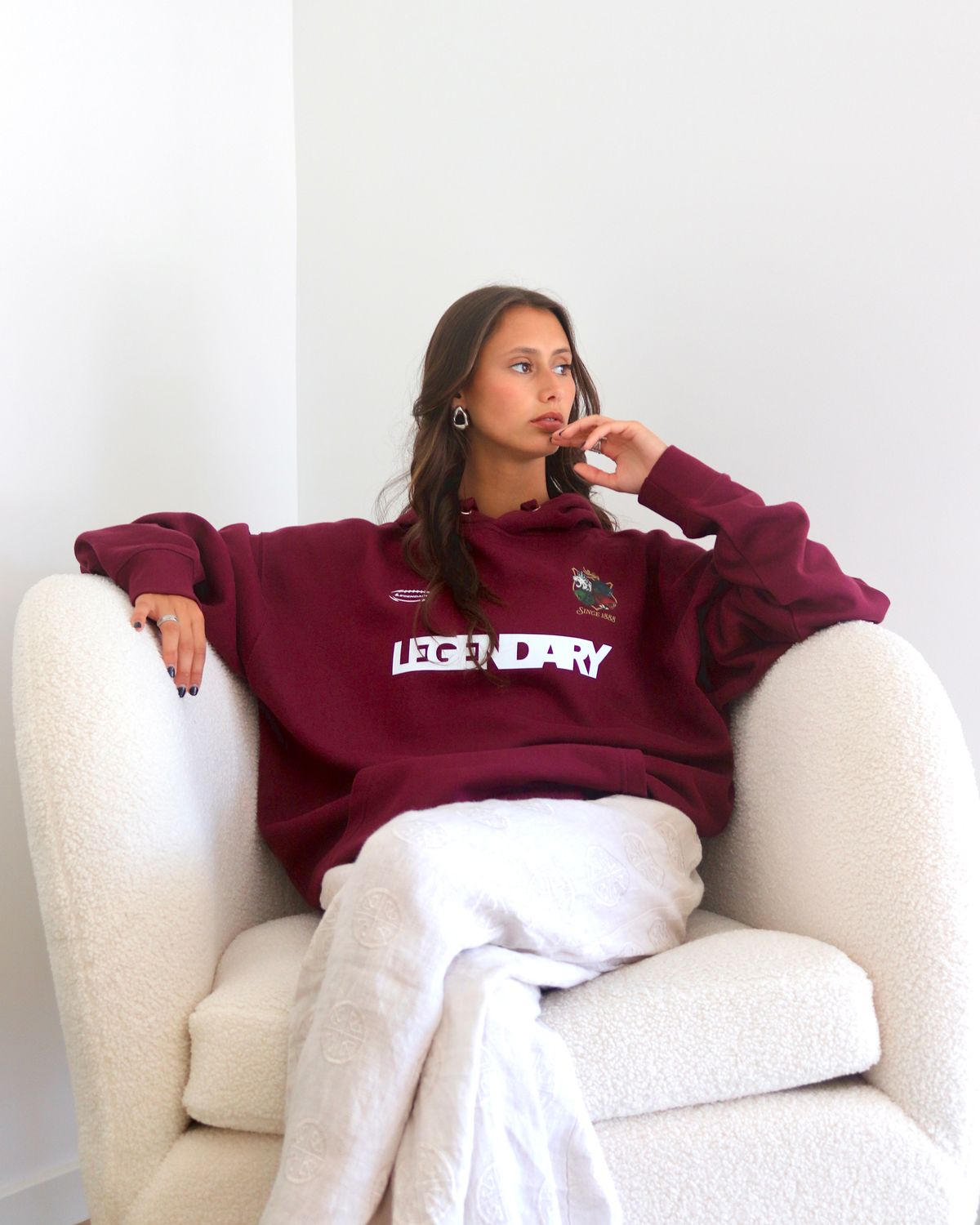 Lions (10) Hoodie Burgundy