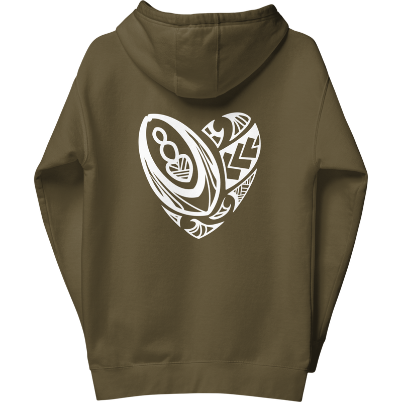 Maori Heart Hoodie Green