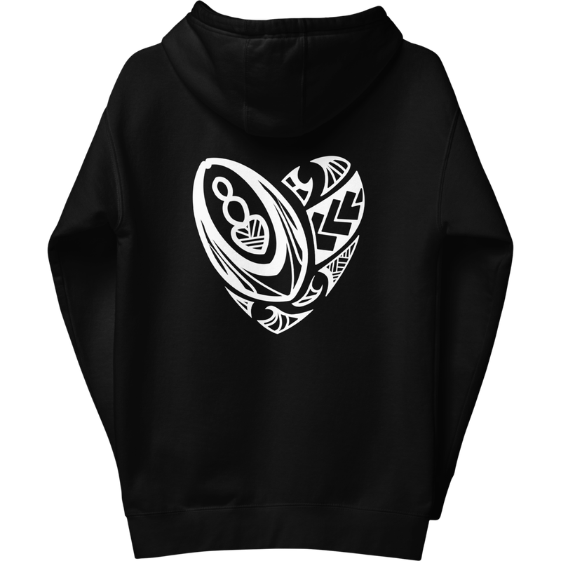 Maori Heart Hoodie Black