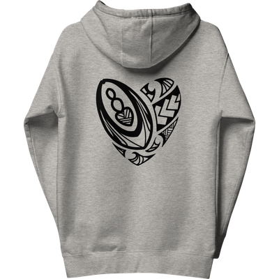Maori Heart Hoodie Grey