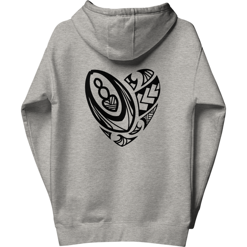 Maori Heart Hoodie Grey