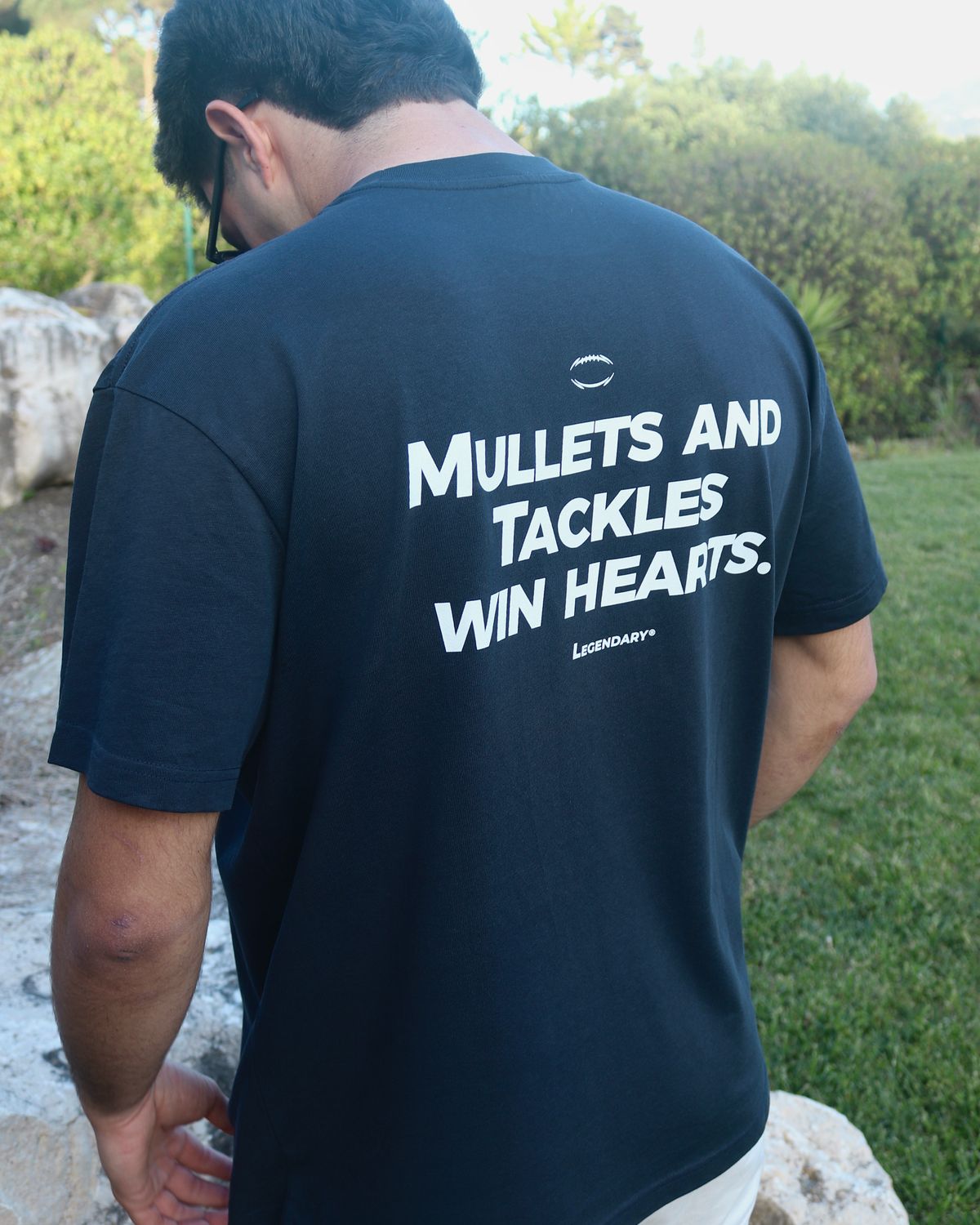 Mullets &amp; Tackles Tee Navy